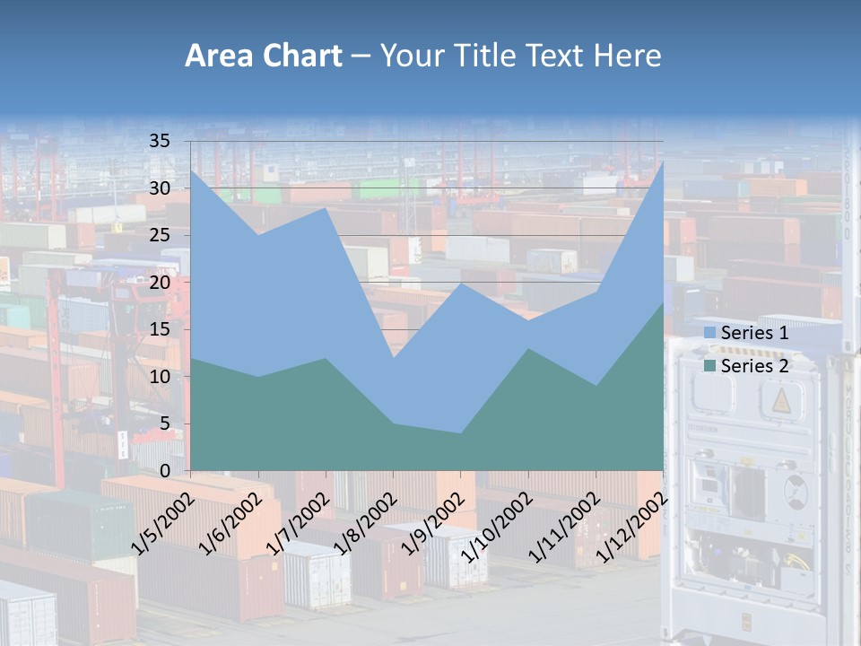 A Large Group Of Shipping Containers In A Harbor PowerPoint Template