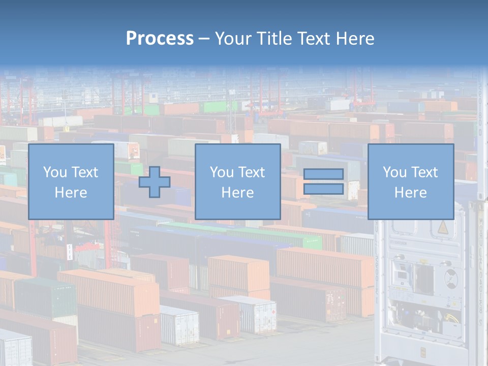 A Large Group Of Shipping Containers In A Harbor PowerPoint Template
