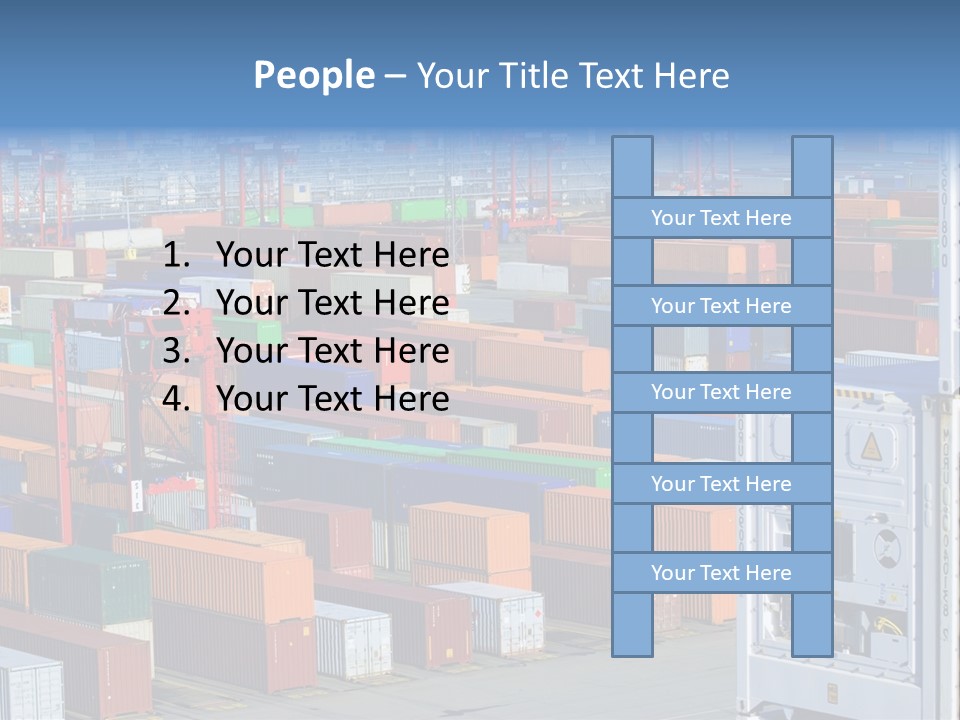 A Large Group Of Shipping Containers In A Harbor PowerPoint Template