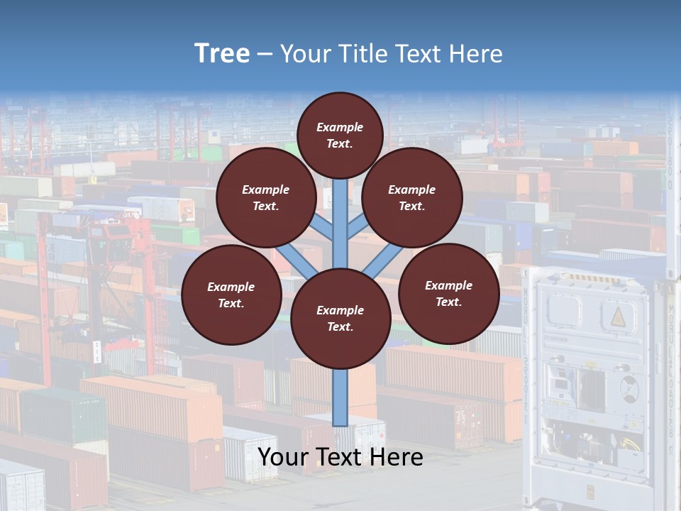 A Large Group Of Shipping Containers In A Harbor PowerPoint Template