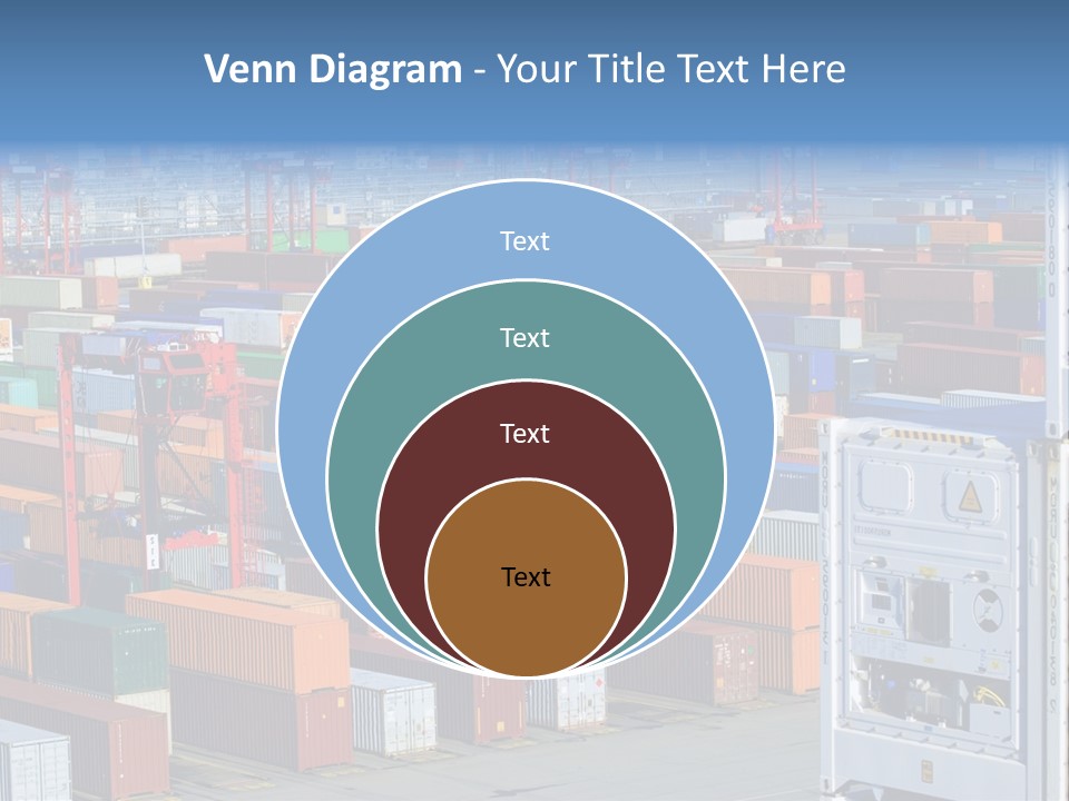 A Large Group Of Shipping Containers In A Harbor PowerPoint Template