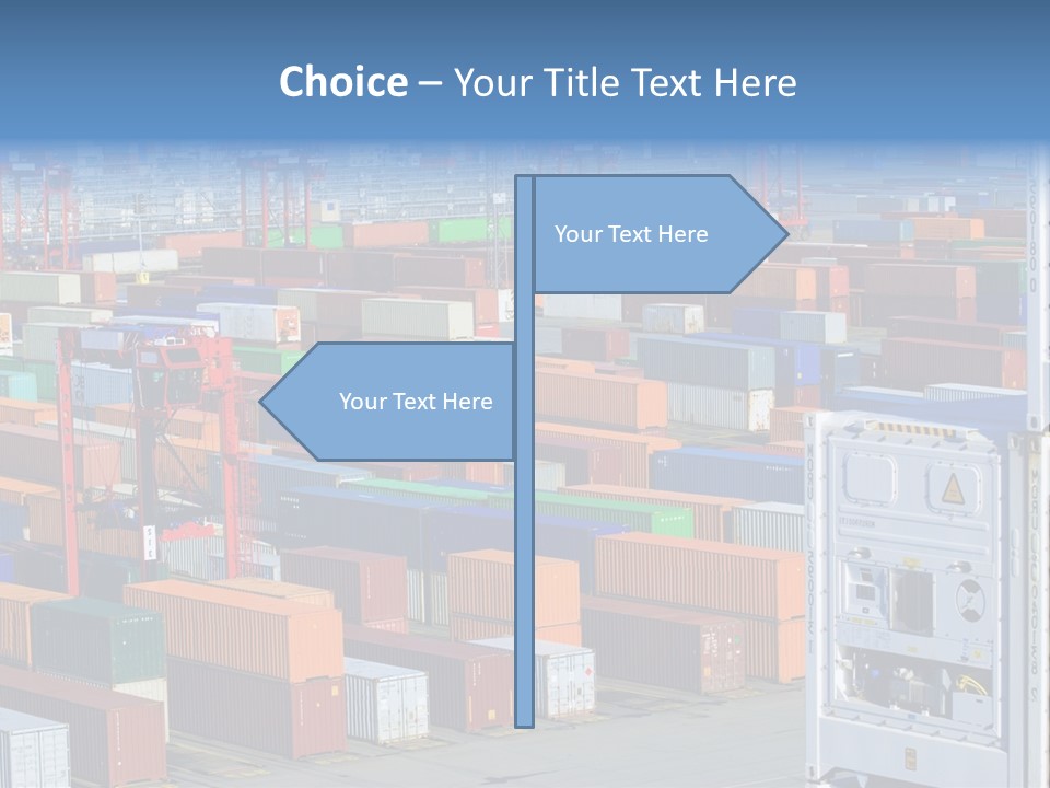 A Large Group Of Shipping Containers In A Harbor PowerPoint Template