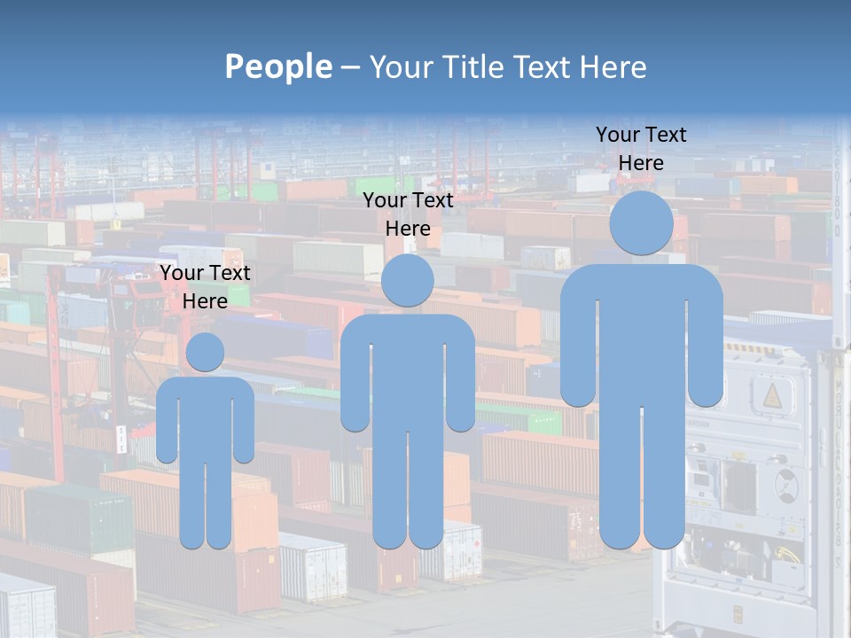 A Large Group Of Shipping Containers In A Harbor PowerPoint Template