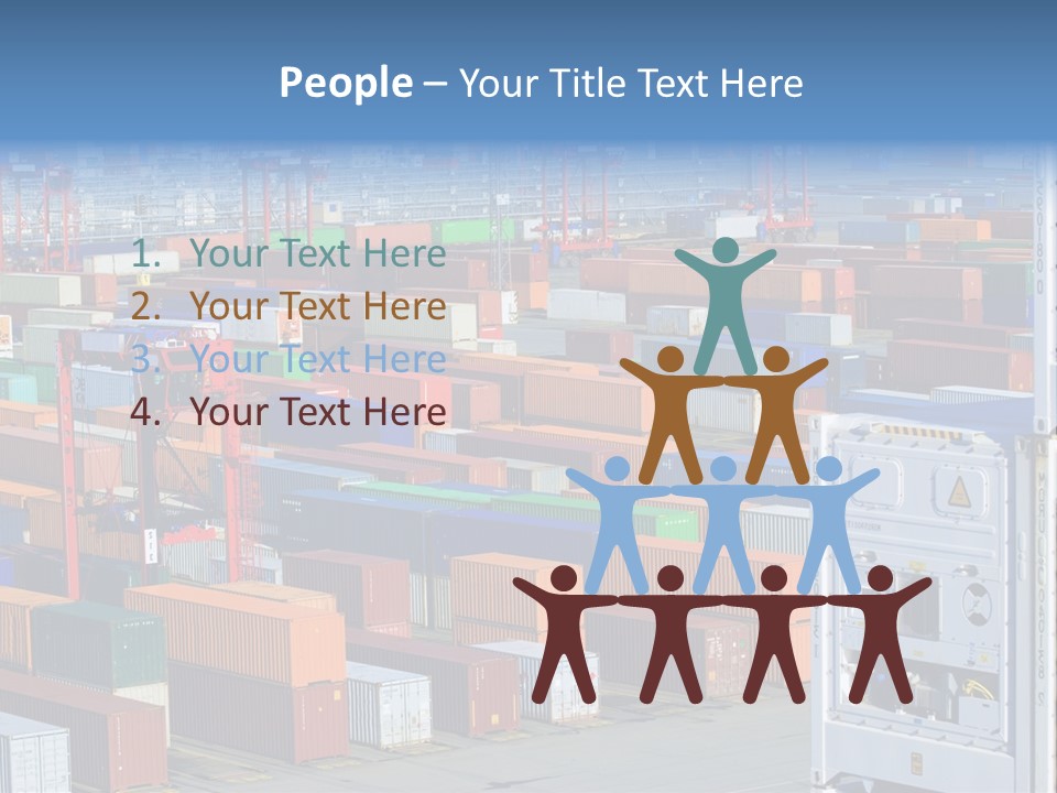 A Large Group Of Shipping Containers In A Harbor PowerPoint Template