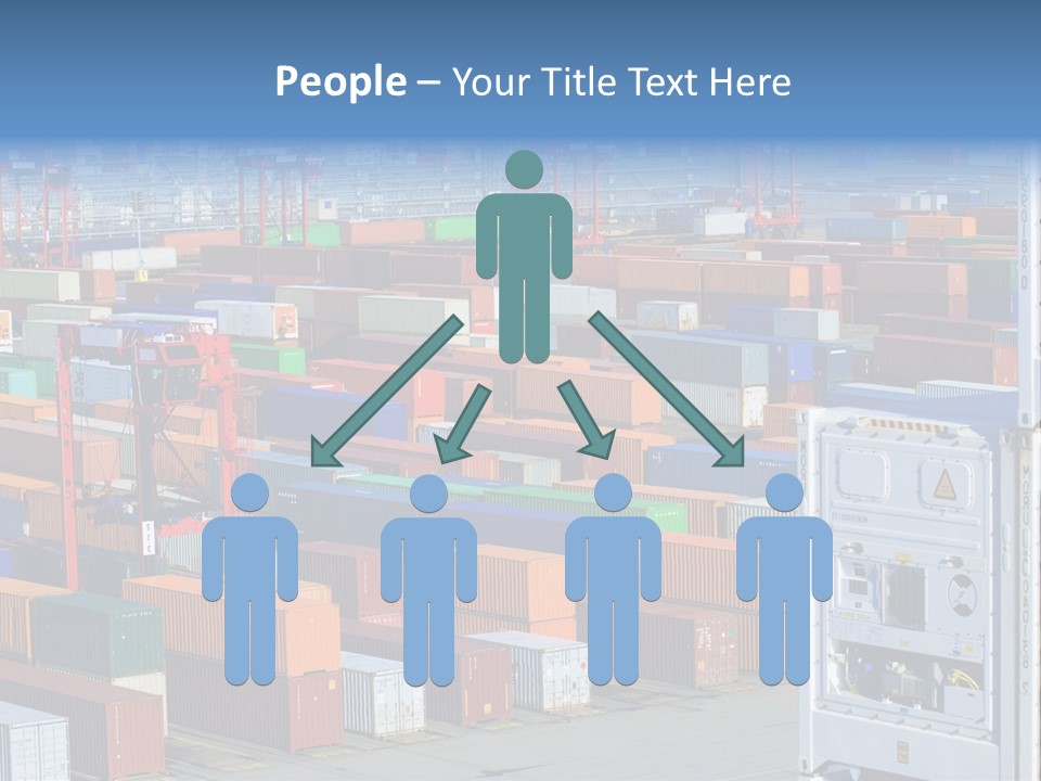 A Large Group Of Shipping Containers In A Harbor PowerPoint Template