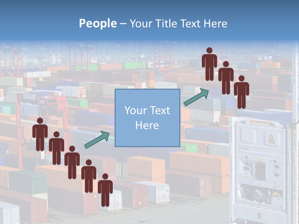 A Large Group Of Shipping Containers In A Harbor PowerPoint Template
