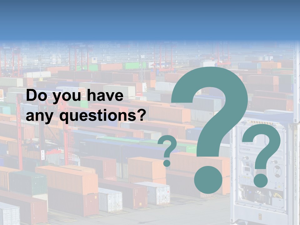A Large Group Of Shipping Containers In A Harbor PowerPoint Template