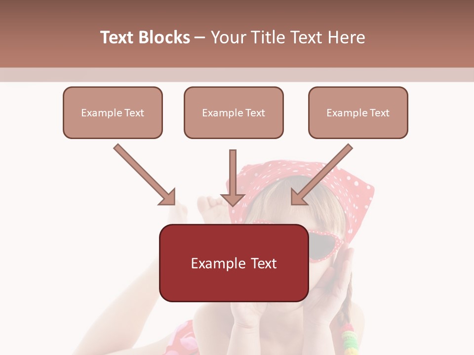 A Little Girl Laying On The Ground Wearing Sunglasses And A Red Hat PowerPoint Template