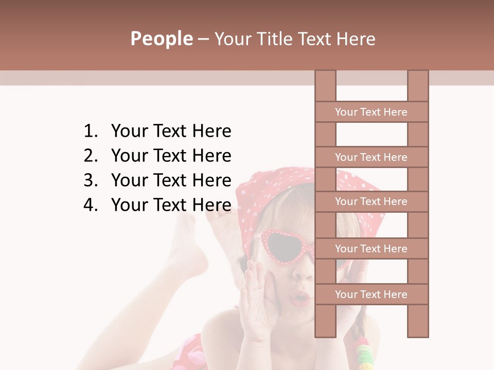 A Little Girl Laying On The Ground Wearing Sunglasses And A Red Hat PowerPoint Template