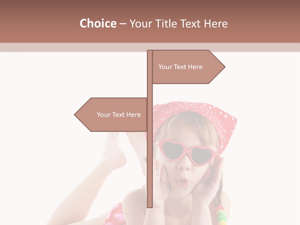 A Little Girl Laying On The Ground Wearing Sunglasses And A Red Hat PowerPoint Template