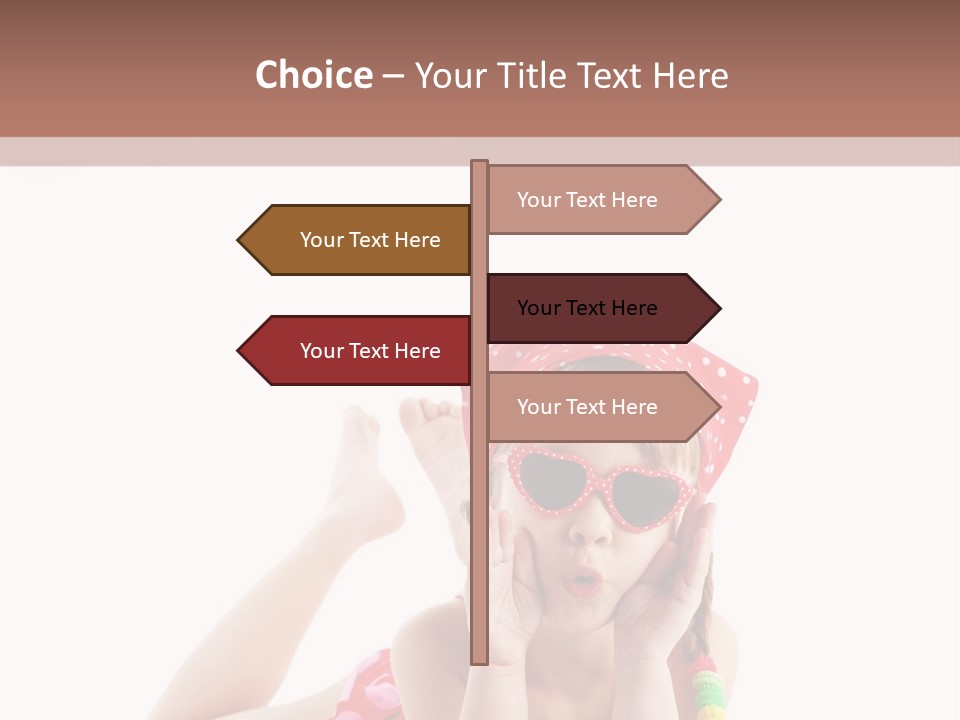 A Little Girl Laying On The Ground Wearing Sunglasses And A Red Hat PowerPoint Template