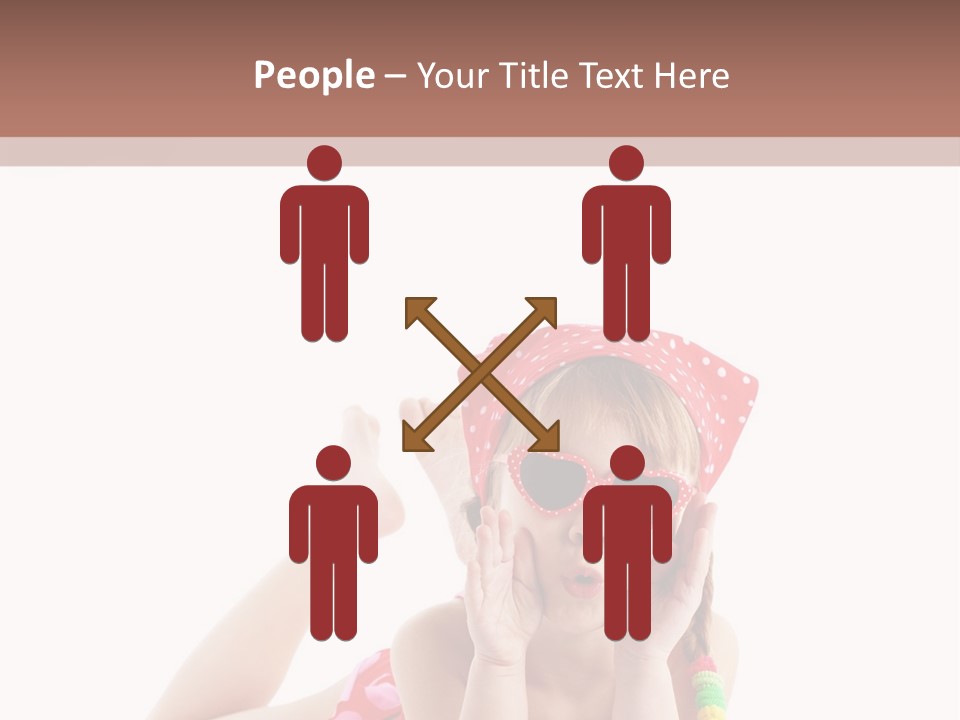 A Little Girl Laying On The Ground Wearing Sunglasses And A Red Hat PowerPoint Template