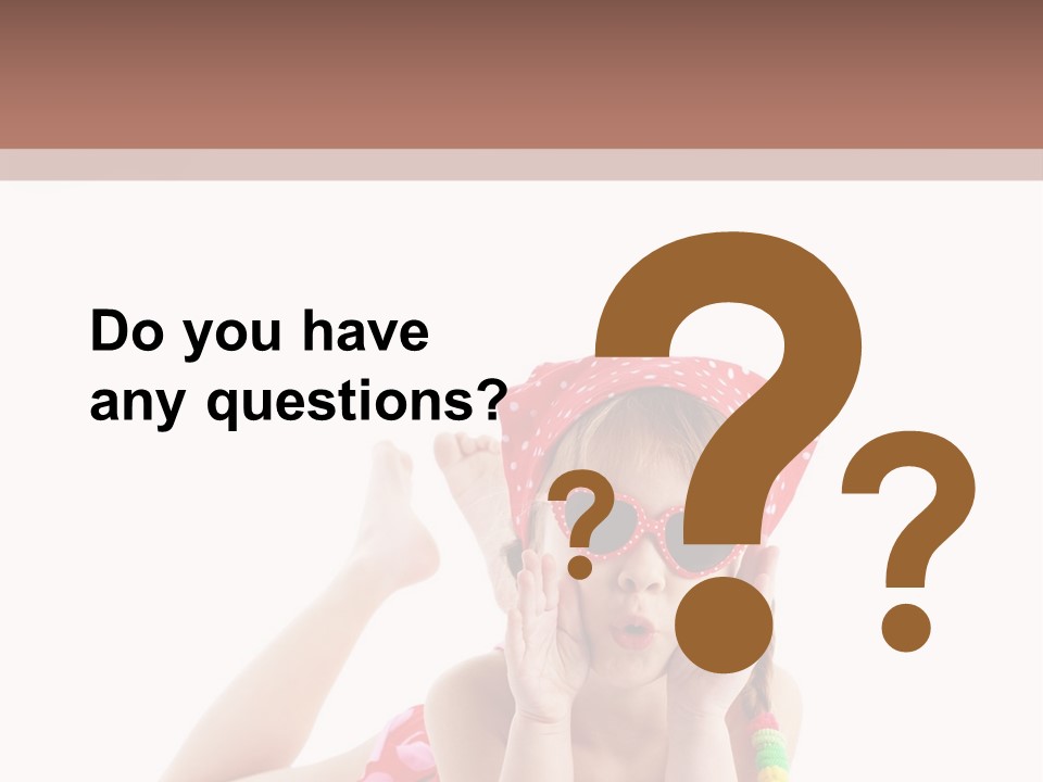 A Little Girl Laying On The Ground Wearing Sunglasses And A Red Hat PowerPoint Template