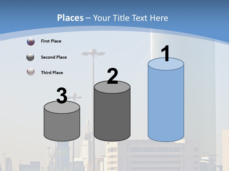 A Powerpoint Presentation With A Cityscape In The Background PowerPoint Template