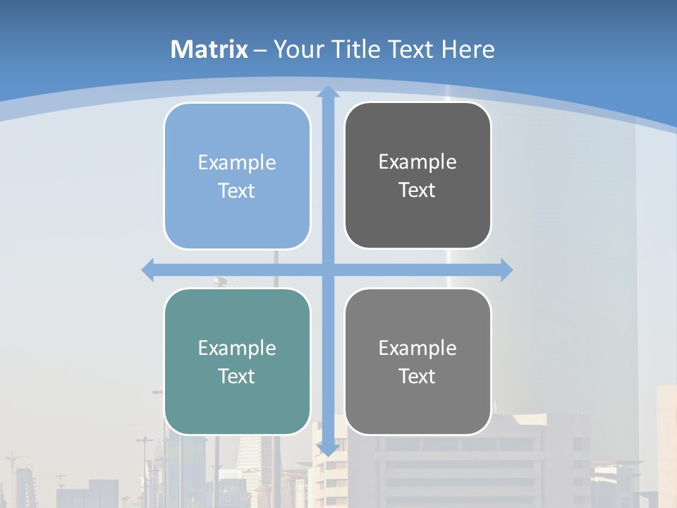 A Powerpoint Presentation With A Cityscape In The Background PowerPoint Template