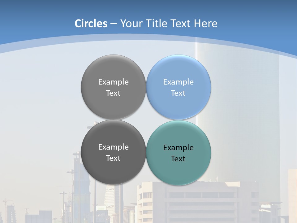 A Powerpoint Presentation With A Cityscape In The Background PowerPoint Template