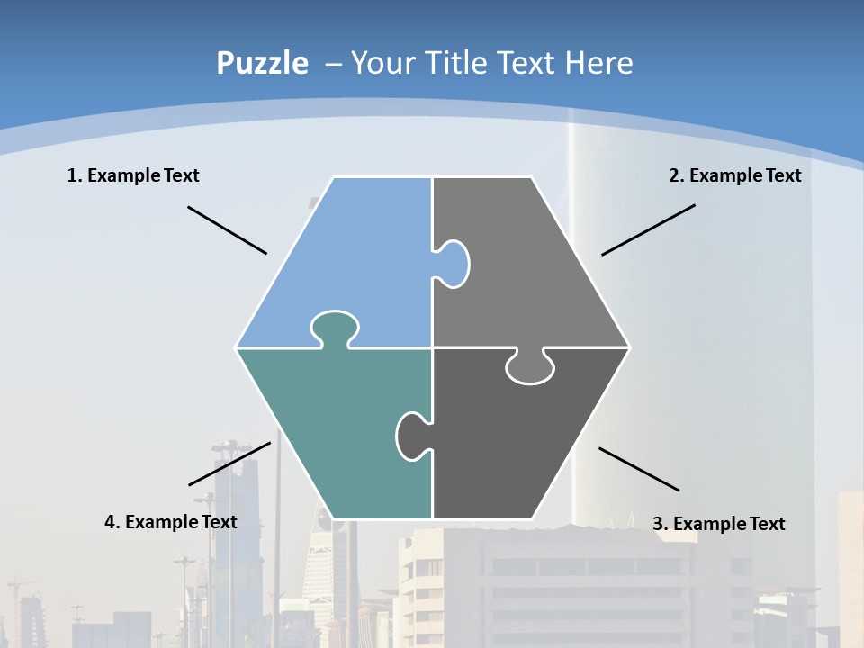 A Powerpoint Presentation With A Cityscape In The Background PowerPoint Template