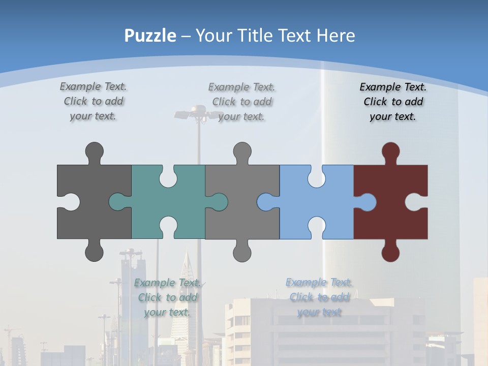 A Powerpoint Presentation With A Cityscape In The Background PowerPoint Template