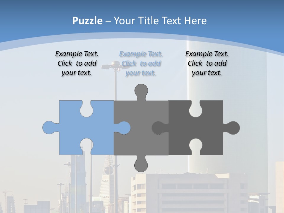 A Powerpoint Presentation With A Cityscape In The Background PowerPoint Template