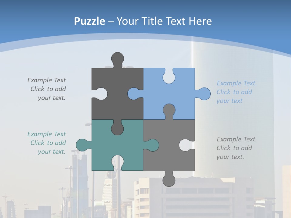 A Powerpoint Presentation With A Cityscape In The Background PowerPoint Template