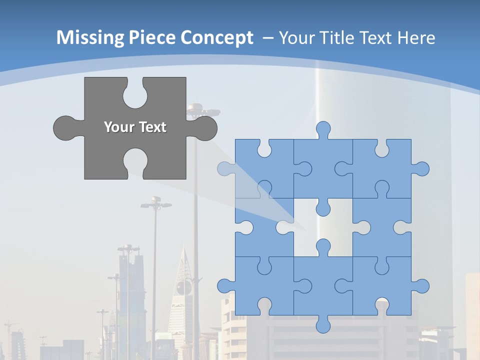 A Powerpoint Presentation With A Cityscape In The Background PowerPoint Template