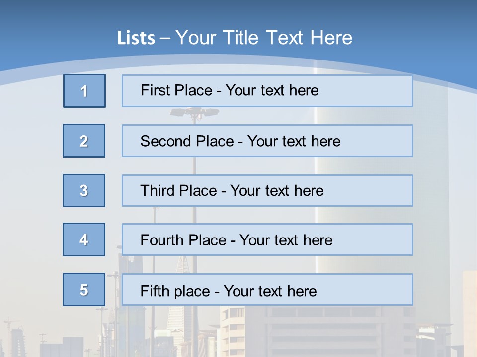 A Powerpoint Presentation With A Cityscape In The Background PowerPoint Template