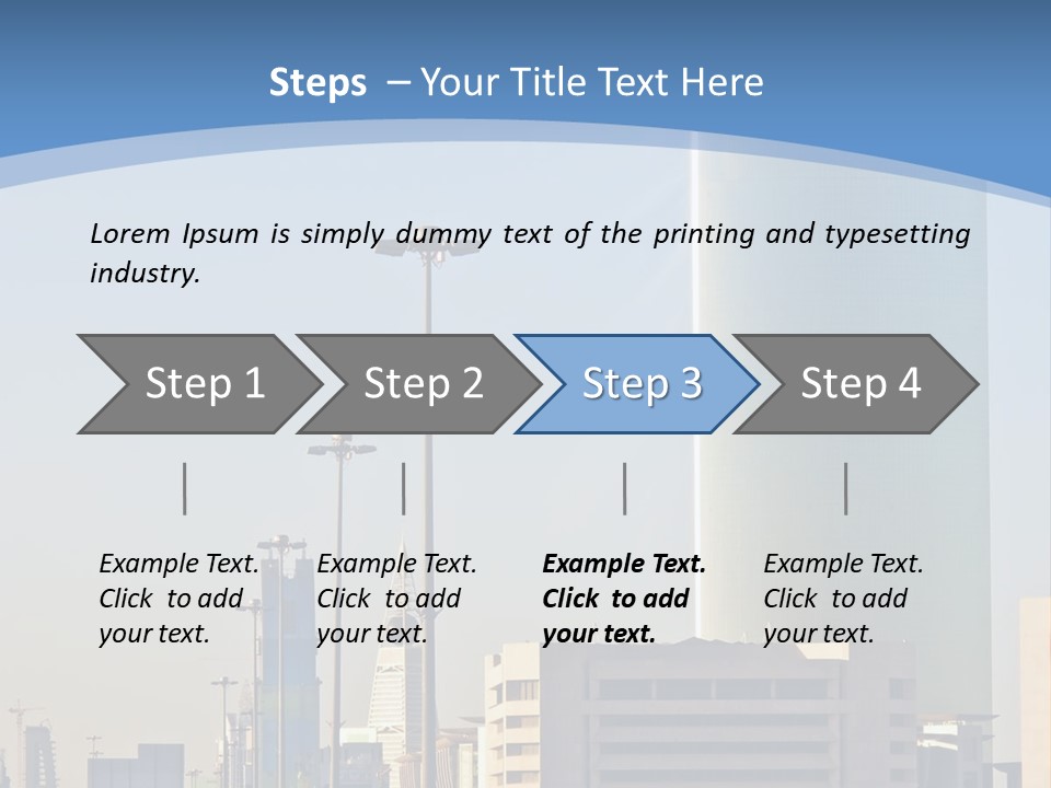 A Powerpoint Presentation With A Cityscape In The Background PowerPoint Template