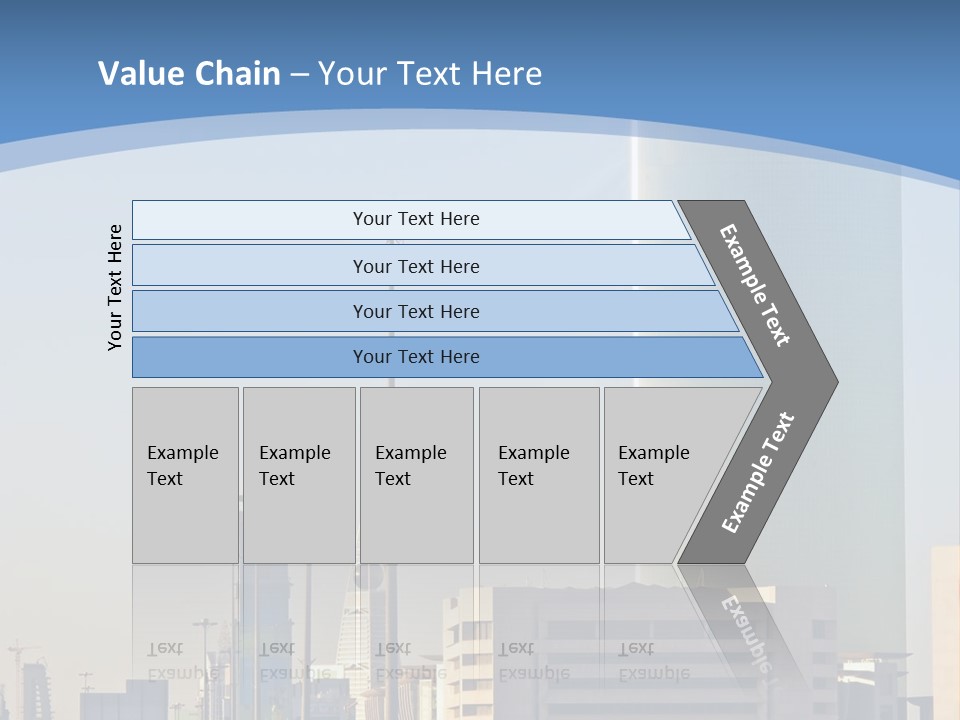 A Powerpoint Presentation With A Cityscape In The Background PowerPoint Template