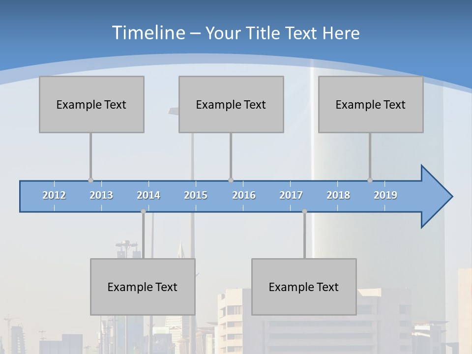 A Powerpoint Presentation With A Cityscape In The Background PowerPoint Template