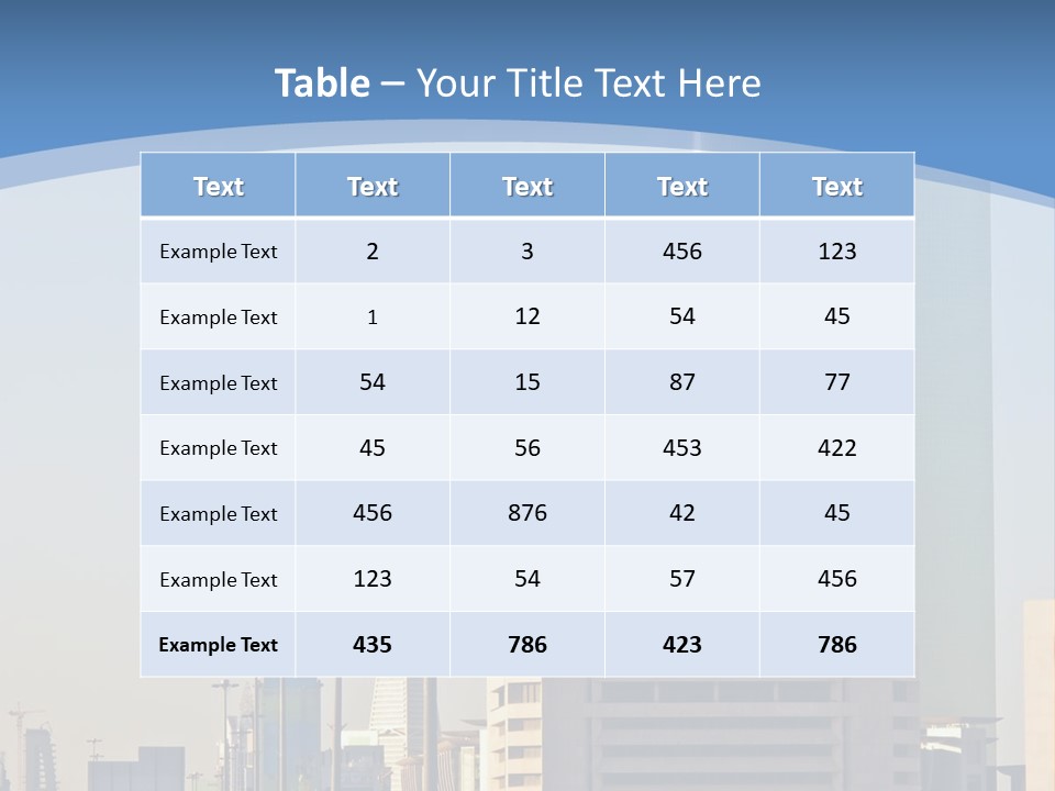 A Powerpoint Presentation With A Cityscape In The Background PowerPoint Template