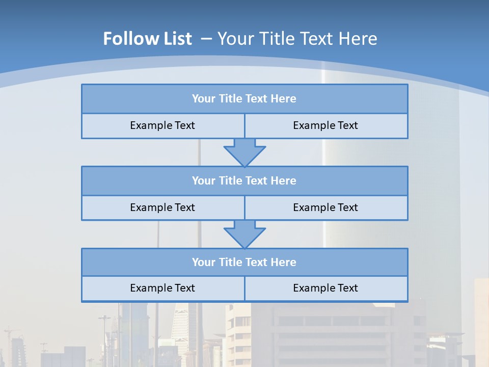 A Powerpoint Presentation With A Cityscape In The Background PowerPoint Template