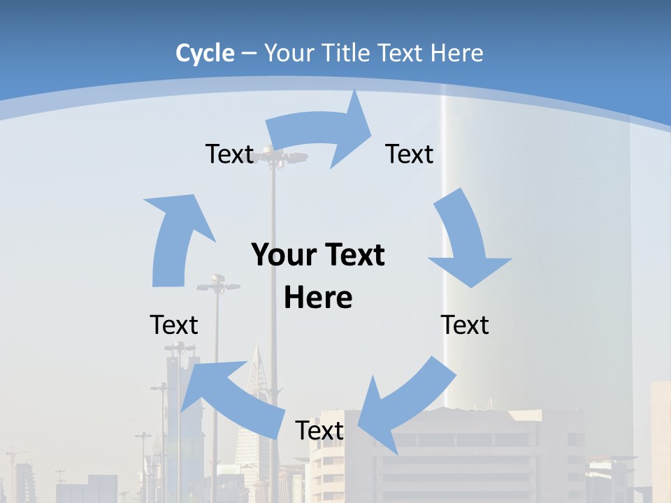 A Powerpoint Presentation With A Cityscape In The Background PowerPoint Template