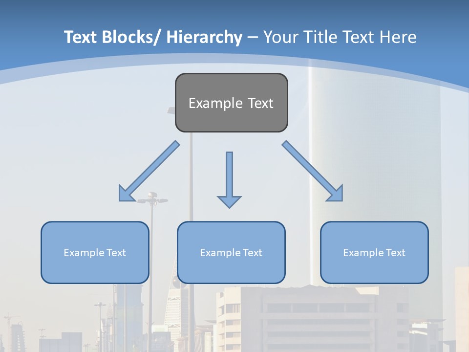 A Powerpoint Presentation With A Cityscape In The Background PowerPoint Template