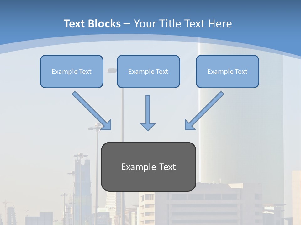 A Powerpoint Presentation With A Cityscape In The Background PowerPoint Template