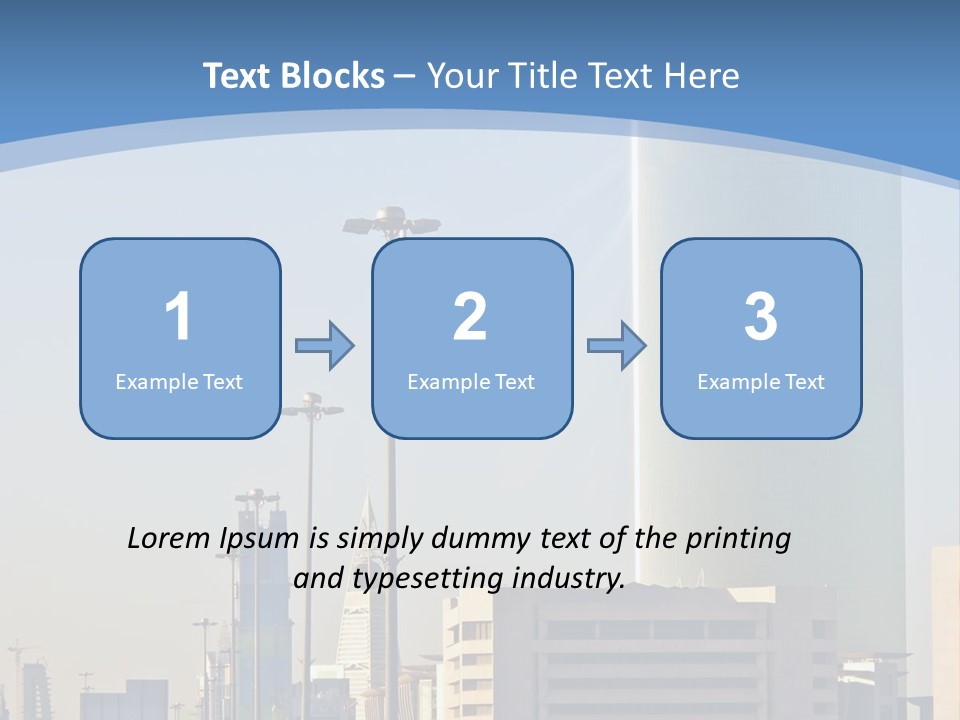 A Powerpoint Presentation With A Cityscape In The Background PowerPoint Template