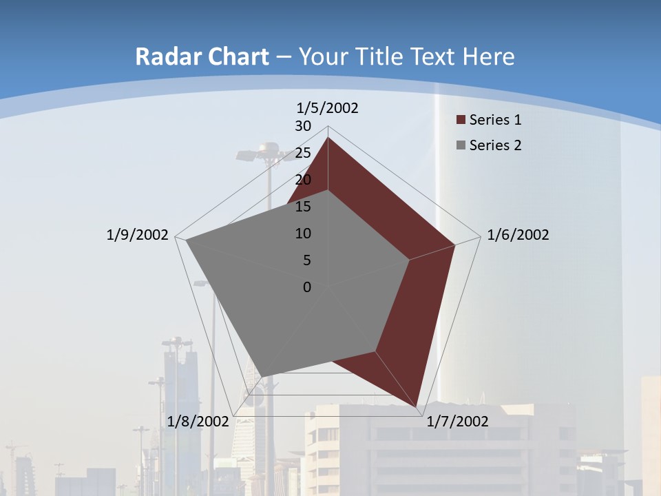 A Powerpoint Presentation With A Cityscape In The Background PowerPoint Template