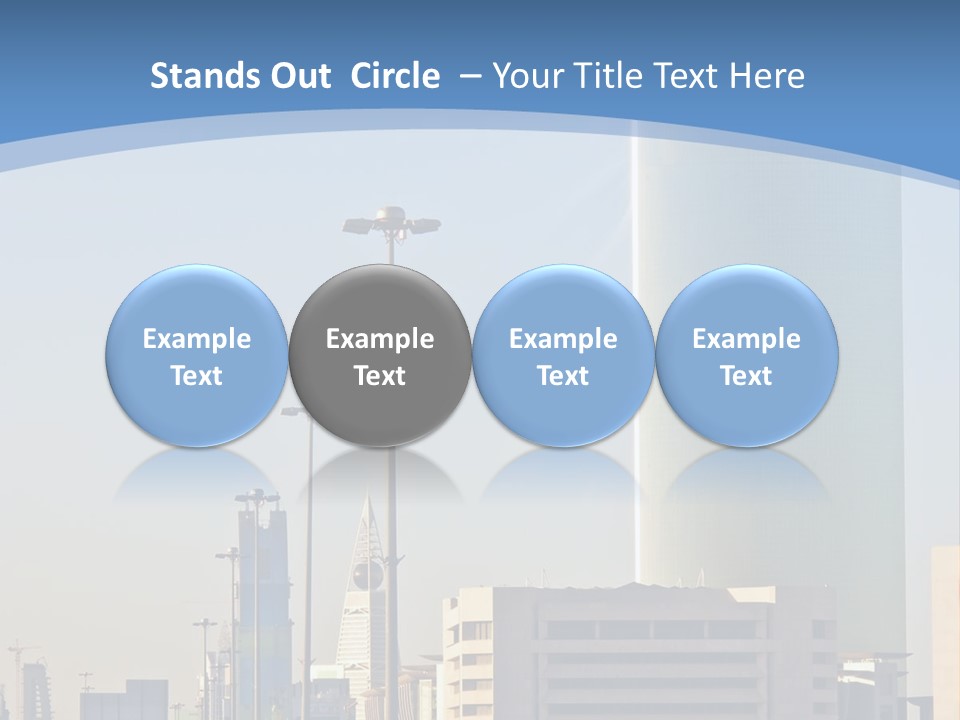 A Powerpoint Presentation With A Cityscape In The Background PowerPoint Template