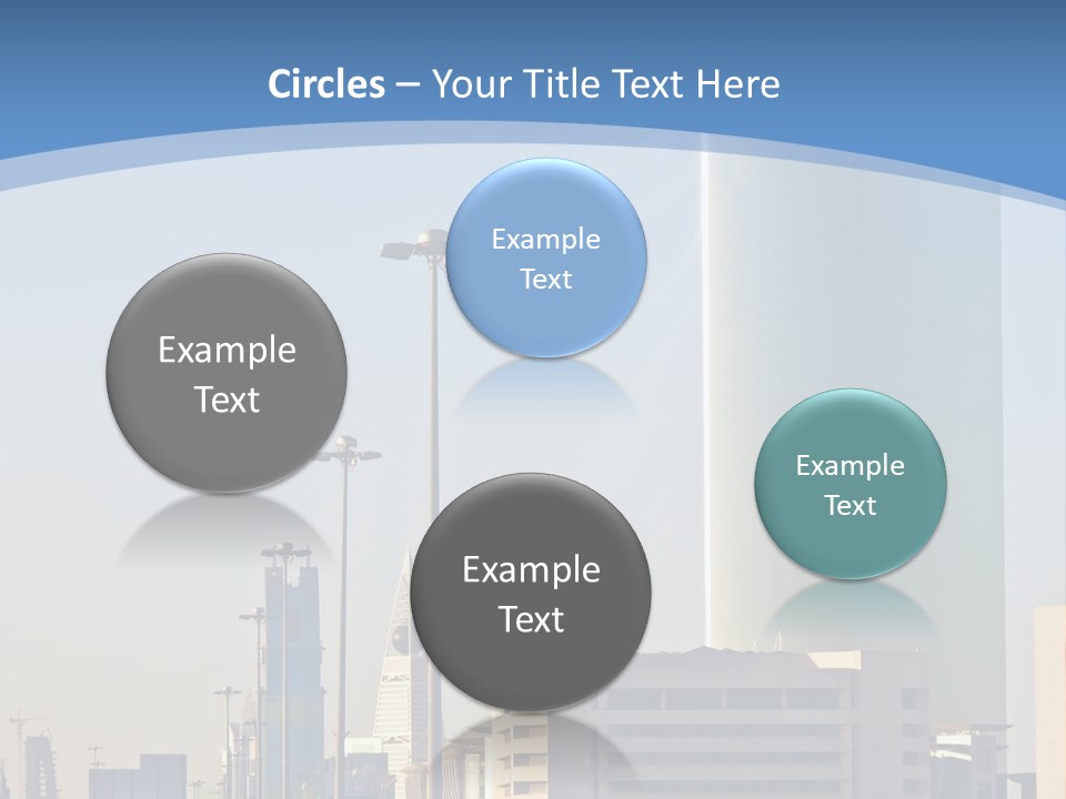 A Powerpoint Presentation With A Cityscape In The Background PowerPoint Template