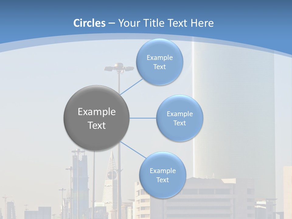 A Powerpoint Presentation With A Cityscape In The Background PowerPoint Template