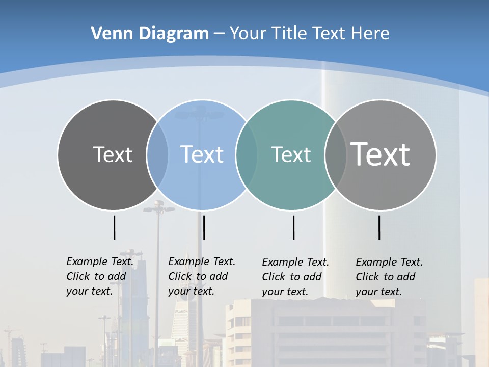 A Powerpoint Presentation With A Cityscape In The Background PowerPoint Template