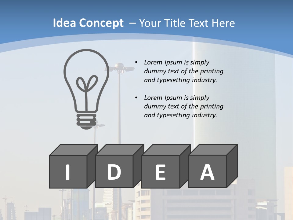 A Powerpoint Presentation With A Cityscape In The Background PowerPoint Template