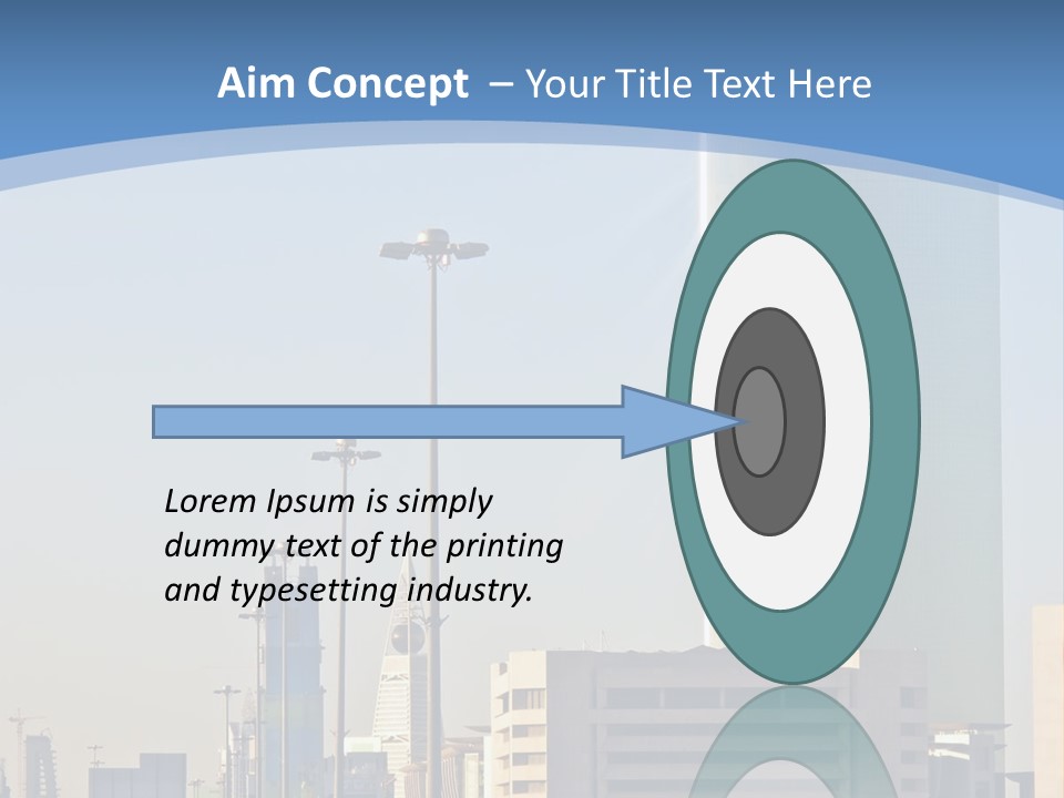 A Powerpoint Presentation With A Cityscape In The Background PowerPoint Template