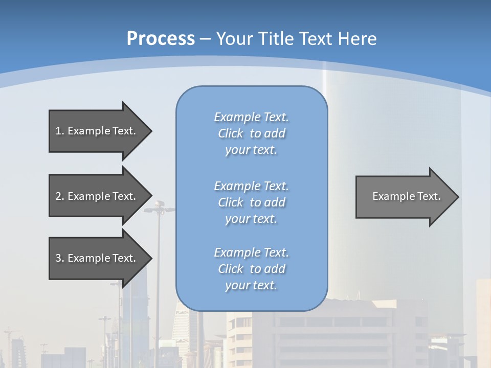 A Powerpoint Presentation With A Cityscape In The Background PowerPoint Template