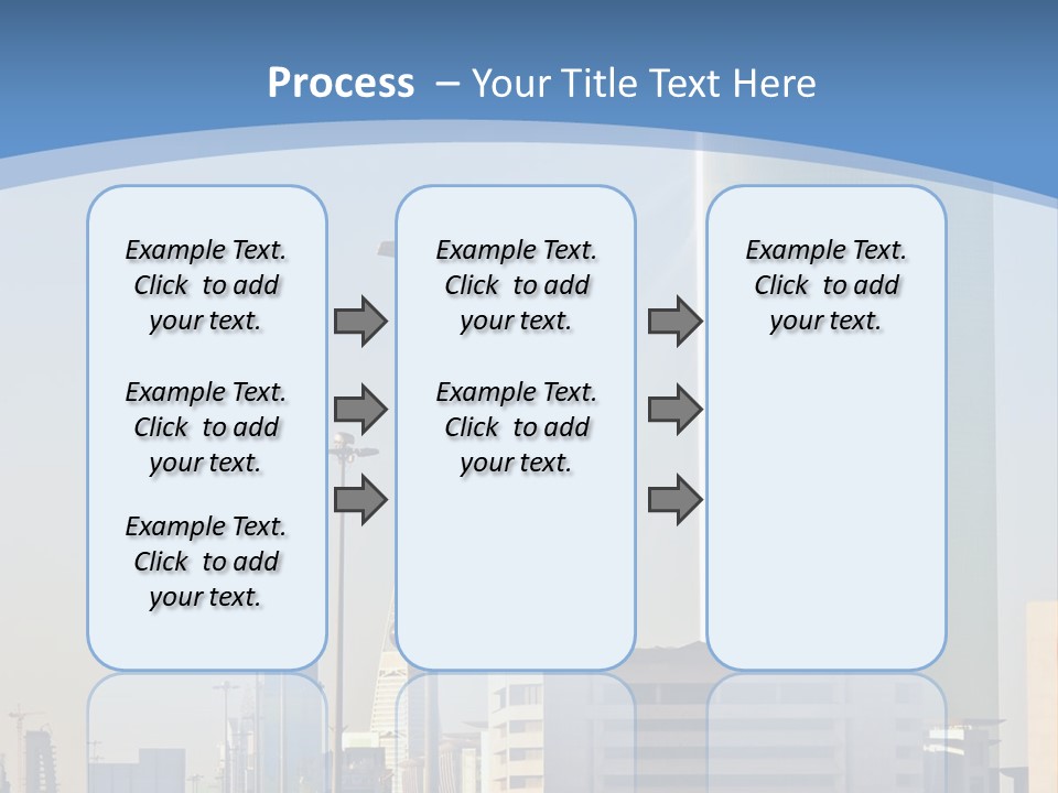 A Powerpoint Presentation With A Cityscape In The Background PowerPoint Template