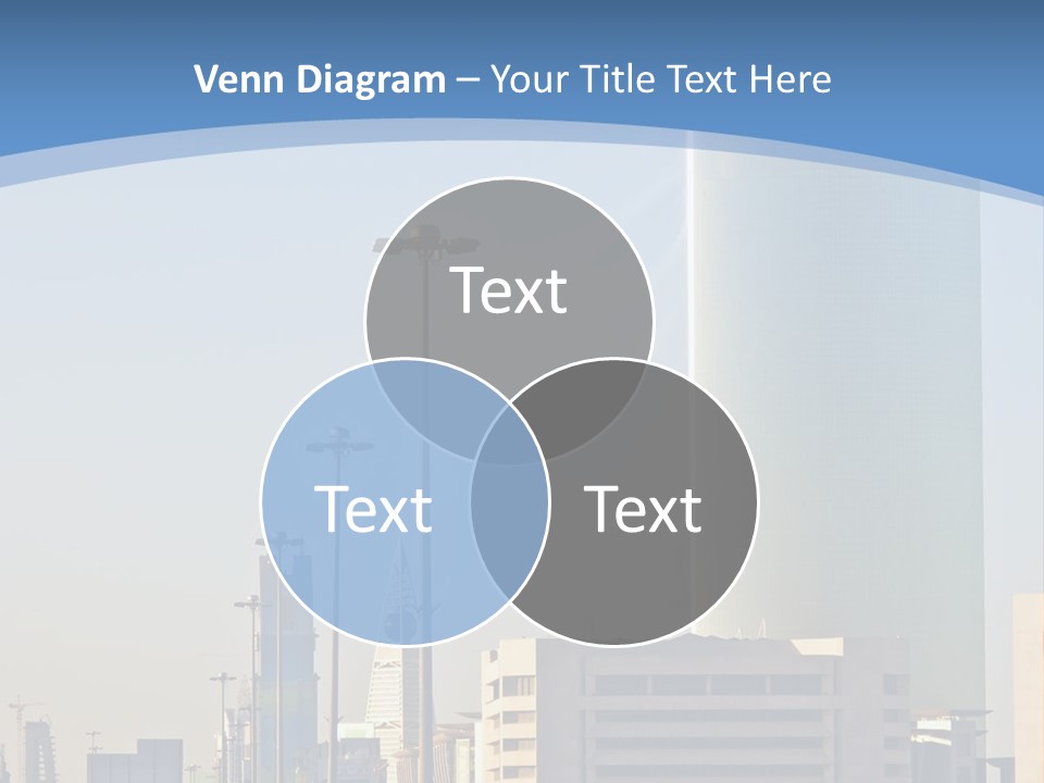 A Powerpoint Presentation With A Cityscape In The Background PowerPoint Template