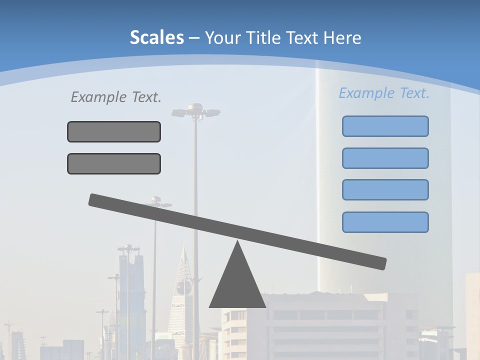 A Powerpoint Presentation With A Cityscape In The Background PowerPoint Template