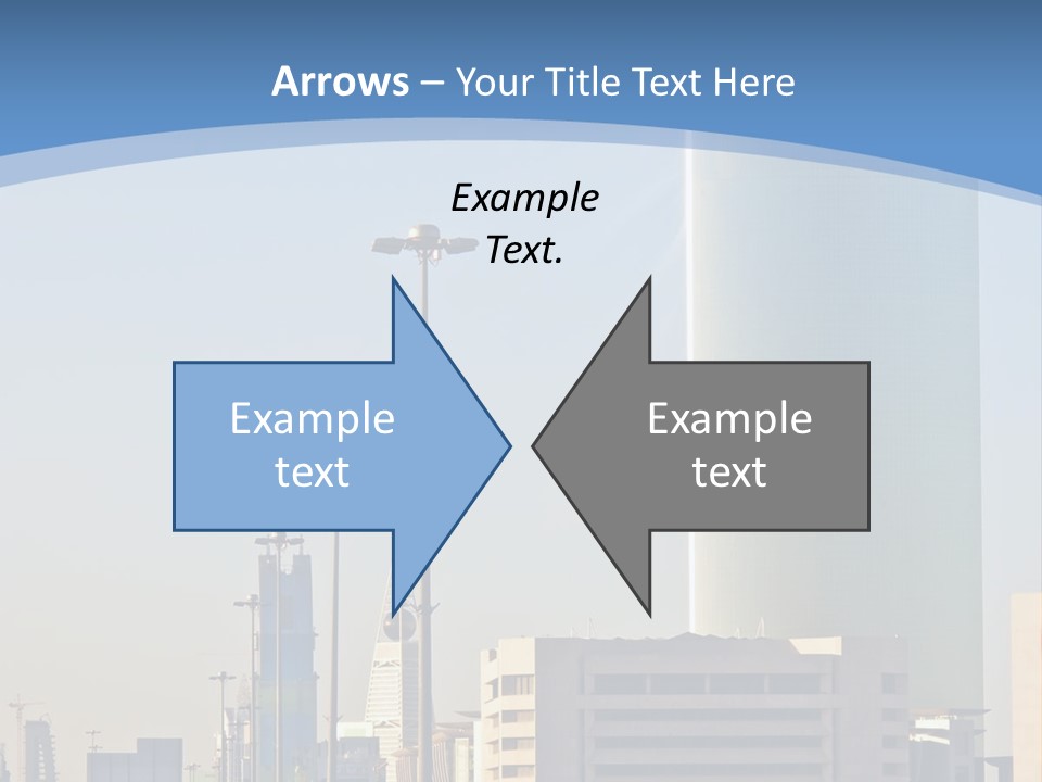 A Powerpoint Presentation With A Cityscape In The Background PowerPoint Template