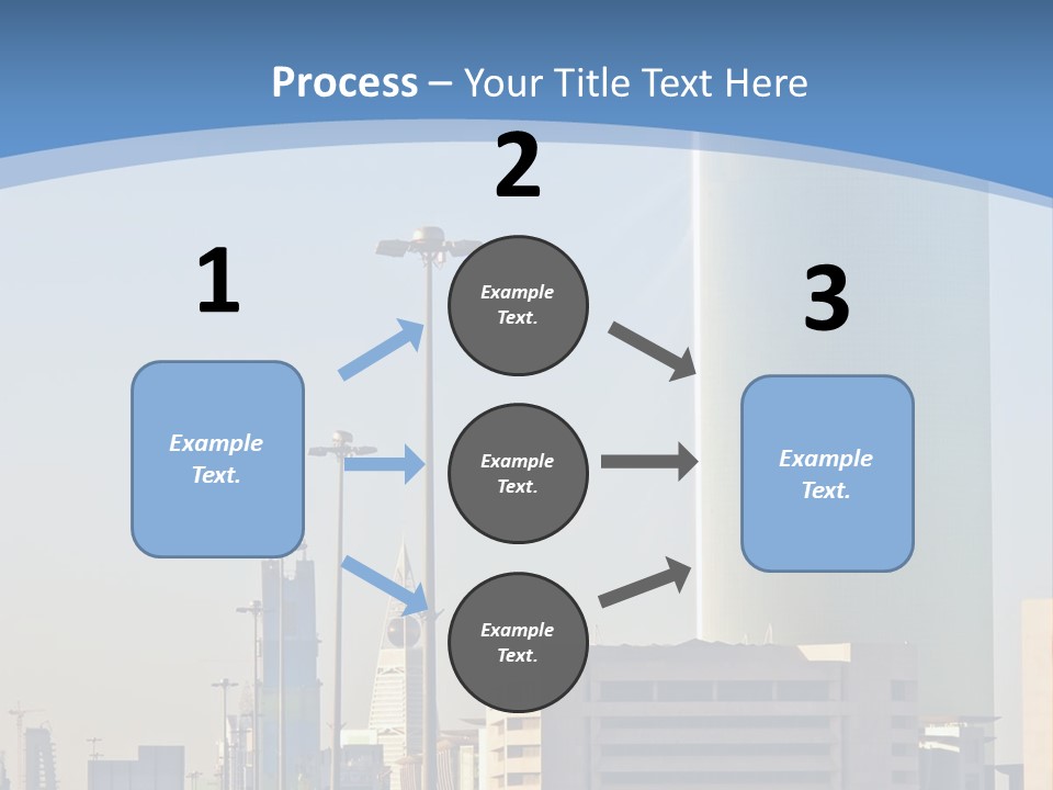 A Powerpoint Presentation With A Cityscape In The Background PowerPoint Template