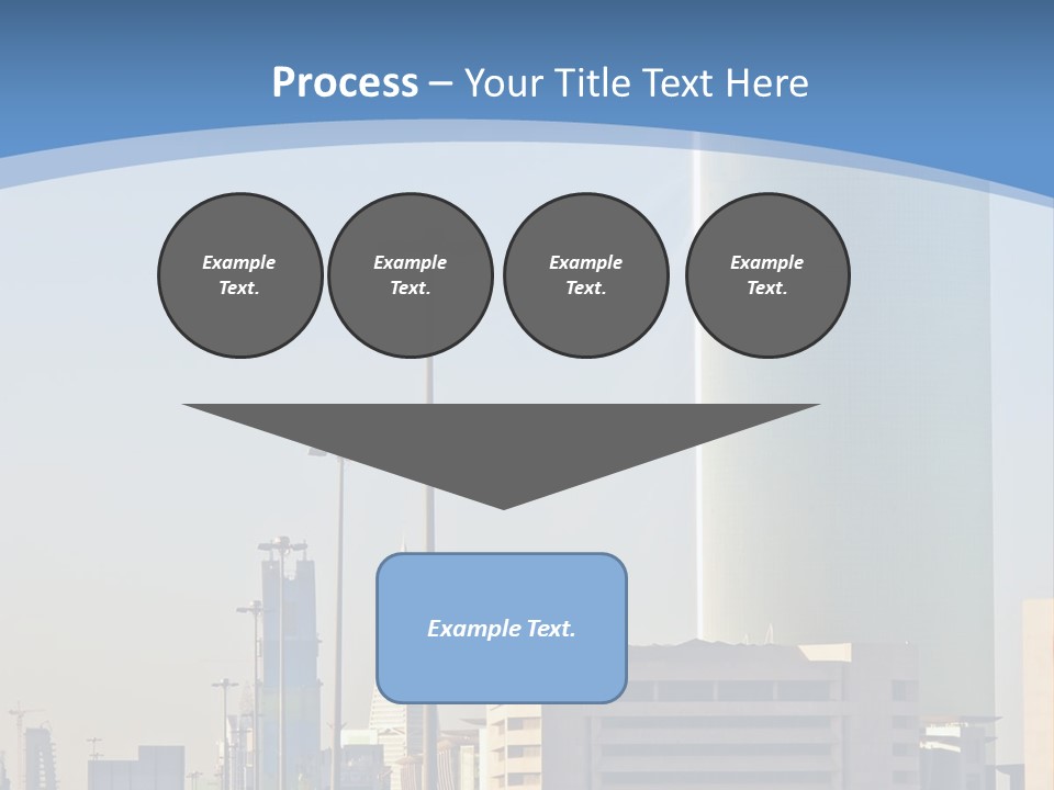 A Powerpoint Presentation With A Cityscape In The Background PowerPoint Template