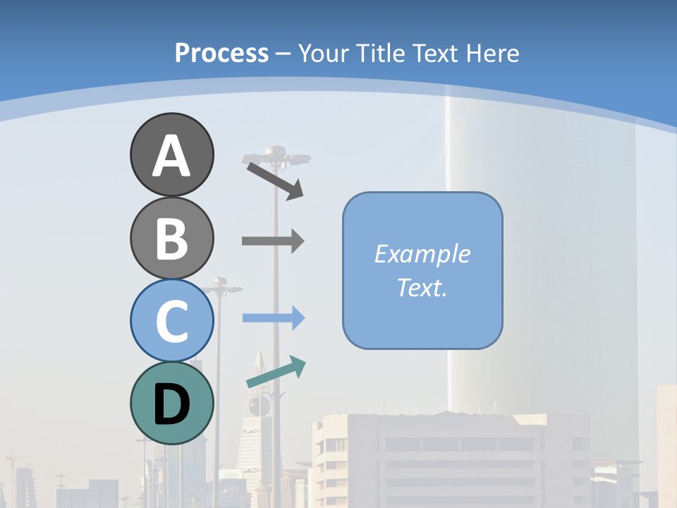 A Powerpoint Presentation With A Cityscape In The Background PowerPoint Template